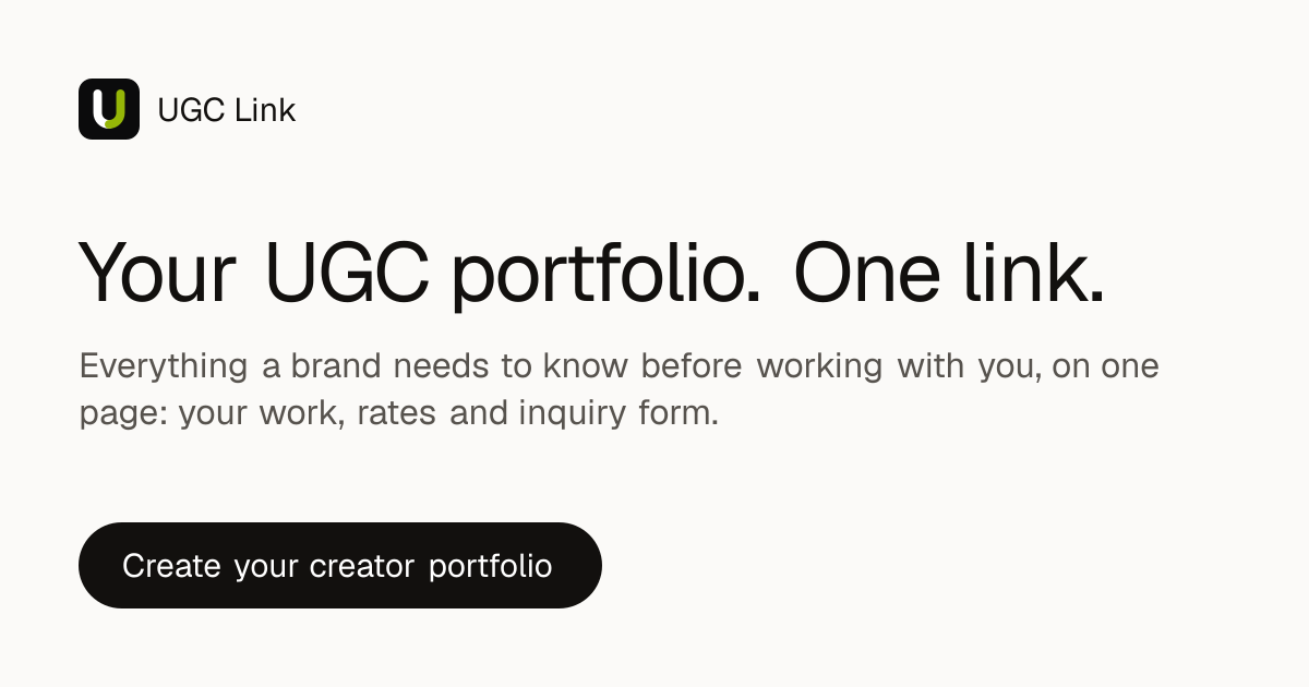 UGC Link — Your UGC portfolio. One link.